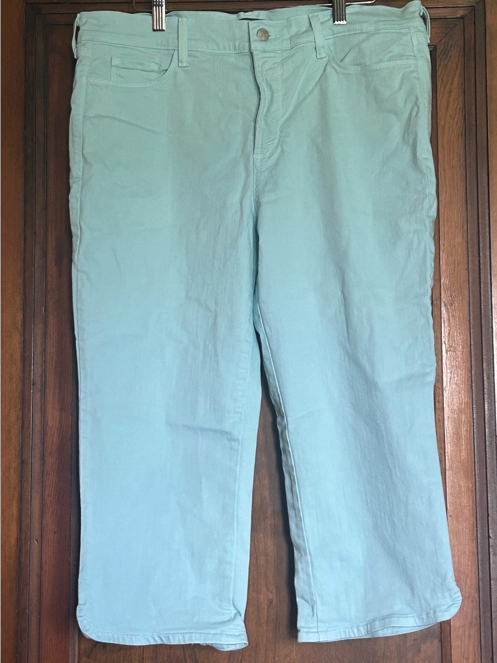 NYDJ Ariel Crop Pants Size 14 Mint Aqua Stretch Cropped Jeans Women’s